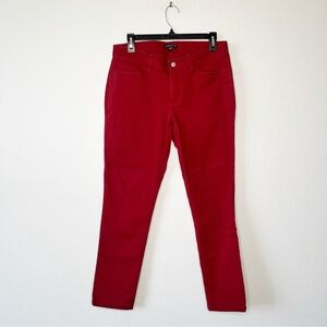 Eileen Fisher Organic Stretch Cotton Red Jeans Pants Ankle Length Size 6